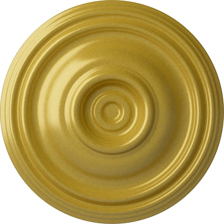 Ekena Millwork Traditional Ceiling Medallion (Fits Canopies up to 4"), Hand-Painted Rich Gold, 14 3/4"OD x 1 3/4"P CM14TRRGS